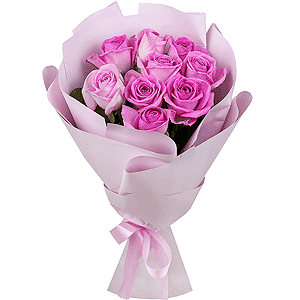 Букет из 9 розовых роз 40 см