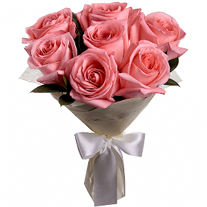 Букет из 7 розовых роз Эквадор